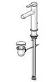 Einhebelmischer für Waschtisch mit Zugstangenablaufgarnitur. Das Produkt ist aus Chrom gefertigt. HANSADESIGNO Style ist als Marke erkennbar.